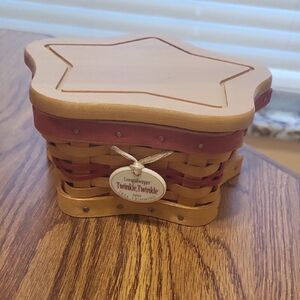 Longaberger "Twinkle, Twinkle" Star Basket - Red and Tan